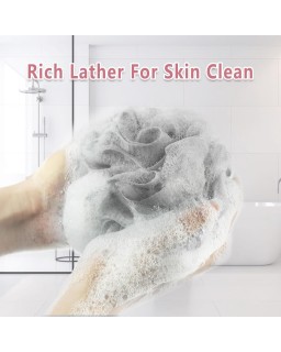 Shower Loofah Bath Sponge, 60G Loofah Exfoliating Body Scrubber, 4 Color Mesh Shower Pouf Balls for Body Wash 
