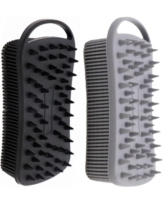 2Pack Dual Sided Silicone Body Scrubber for Exfoliating, Shower&Scalp Massage, 2 in 1 Bath&Shampoo Brush,Soft Body Exfoliator Silicone Loofah Shower Scrubber Brush for All Kinds of Skin