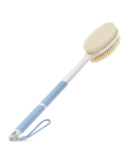 Back Scrubber Anti Slip for Shower,Shower Brush Long Handle with Stiff and Soft Bristles,Body Exfoliator for Bath or Dry Brush