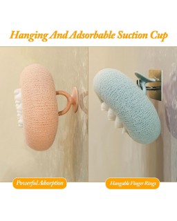 2Pcs Upgrade 2-in-1 Sunflower Bath Ball,Soft Bath Ball with Hanging and Adsorbable Suction Cup，Exfoliating Bath Sponges for Shower Women Men