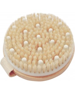 Bamboo Dry Body Brush Shower Brushing Removes Dry Skin with Massage Nodes Exfoliating Bath Brushes Body Scrubber