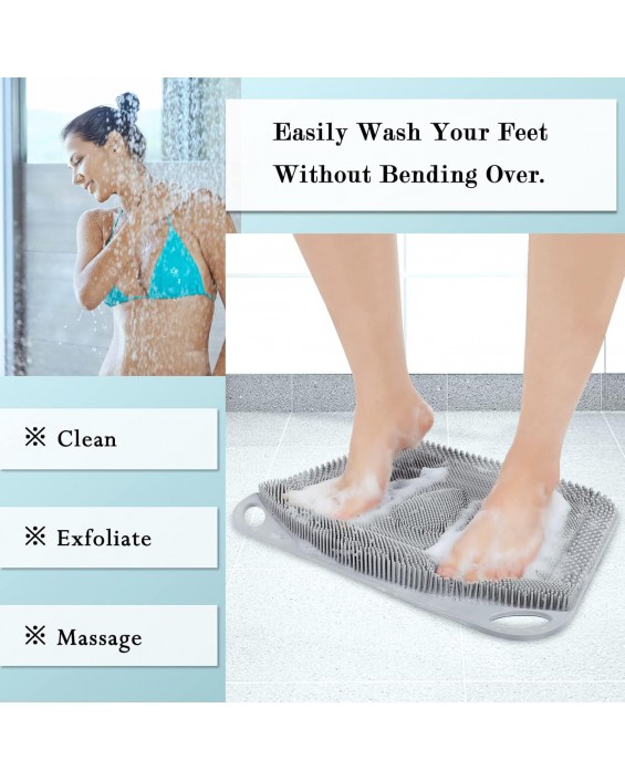 Large Shower Foot Scrubber Mat, Silicone Foot Cleaner Brush to Clean, Exfoliate and Massage Feet Without Bending Over, Improve Foot Appearance and Overall Health Large Shower Foot Scrubber Mat, Silicone Foot Cleaner Brush to Clean, Exfoliate and Massage Feet Without Bending Over, Improve Foot Appearance and Overall Health