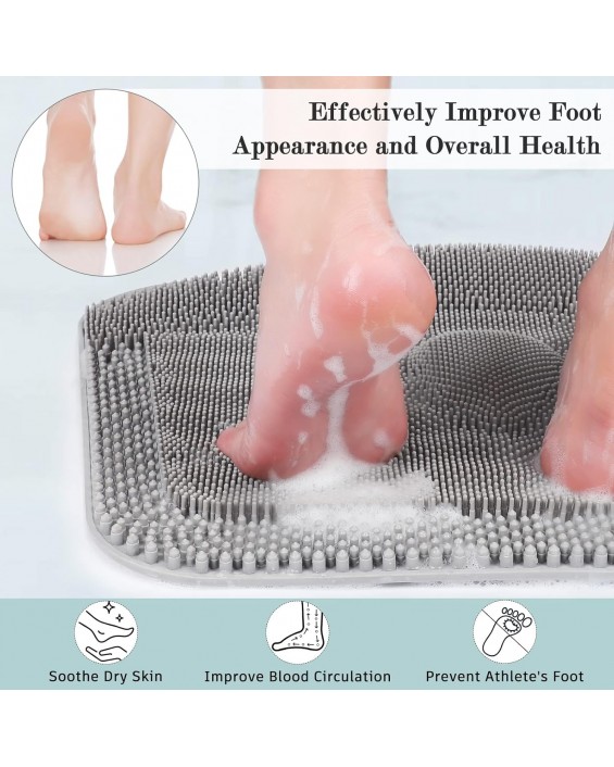 Large Shower Foot Scrubber Mat, Silicone Foot Cleaner Brush to Clean, Exfoliate and Massage Feet Without Bending Over, Improve Foot Appearance and Overall Health Large Shower Foot Scrubber Mat, Silicone Foot Cleaner Brush to Clean, Exfoliate and Massage Feet Without Bending Over, Improve Foot Appearance and Overall Health