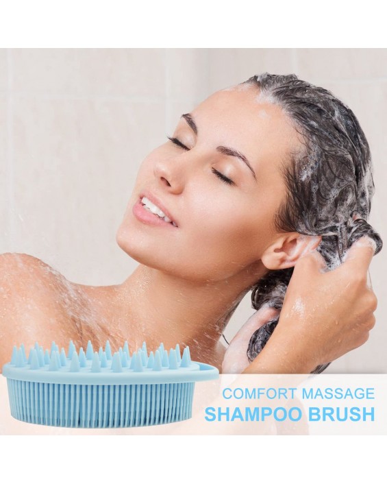 Upgrade 2 in 1 Bath and Shampoo Body Brush, Silicone Body Scrubber for Use in Shower, Exfoliating Body Brush, Premium Silicone Loofah, Head Scrubber, Scalp Massager/Brush, Easy to Clean Upgrade 2 in 1 Bath and Shampoo Body Brush, Silicone Body Scrubber for Use in Shower, Exfoliating Body Brush, Premium Silicone Loofah, Head Scrubber, Scalp Massager/Brush, Easy to Clean