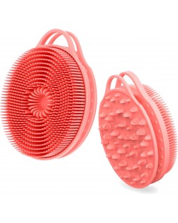 2 in 1 Silicone Body Scrubber, Anti Cellulite Massage Scrubber, Exfoliating Shower Brush for Men & Women, Removes Dead Skin, Reduces Cellulite, Improves Circulation, Fast Dry, Non Slip